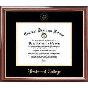 Westmont College Warriors   Embossed Seal   Mahogany Gold Trim 
