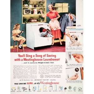  1951 Ad Westinghouse Laundromat Washing Machine Daughter 