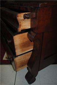   Antique American Empire Mahogany Bookcase 7 ft Secretary Ca. 1830