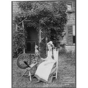  Priscilla,spinning wheel,pilgrim dress,MA,c1900
