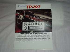Pioneer TP 727 Car Stereo Original Catalog / Brochure X Rare  