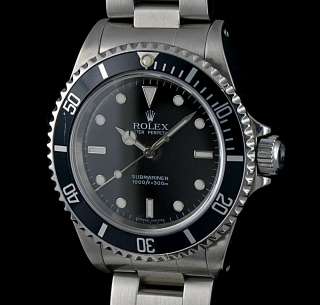 Rolex Watch Mens Black Dial Submariner 14060M Non Date Stainless Steel 