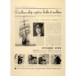   Captain James Barker Cunard Line   Original Print Ad: Home & Kitchen