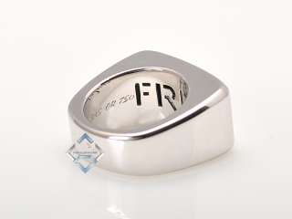 Fred of Paris Striking 18K White Gold Diamond Wide Ring  