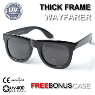 Super Trendy Thick Frame Wayfarer Sunglasses 8164 Black  