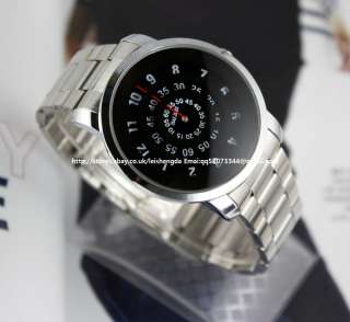 Mens Unique Design Whirl Stainless Quartz Wrist Watch  