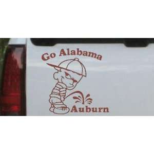 Brown 16in X 15.0in    Go Alabama Pee On Auburn Car Window Wall Laptop 