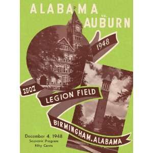  1948 Alabama vs. Auburn 36 x 48 Canvas Historic Football 