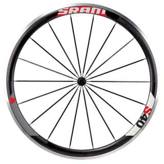 SRAM S40 700c 40mm Carbon Front Bike Wheel Red Decals 710845638701 