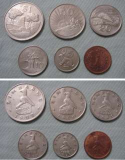 ZIMBABWE coins set of 6 pieces VF AU  