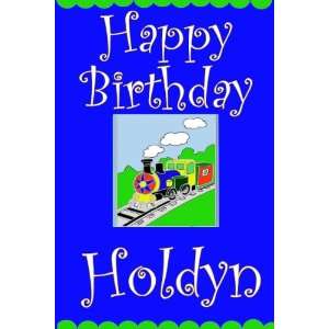  Train themed Happy Birthday banner personalized Health 