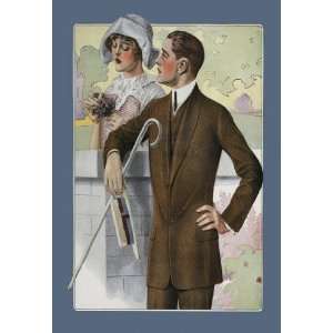  Dapper Man and Maudlin Girl 12x18 Giclee on canvas