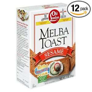 Old London Sesame Toast, 5 Ounce Boxes (Pack of 12)  