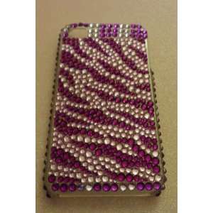 iPhone 4 Case Purple & Pink Leopard Diamonds Blink Protector Snap On 