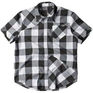 Fly Racing Jack Down Button Up Mens Woven Casual Wear Shirt   Black 