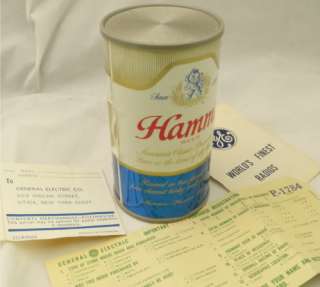 NOS Hamms GE beer can RADIO from distributors warehouse none finer 