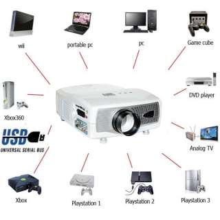 Brighter 1080P Home Cinema Theater LCD HDMI Projector HD TV USB +EXTRA 