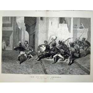   1874 Patrol Symrna Battle Men Chasing Fine Art Decamp