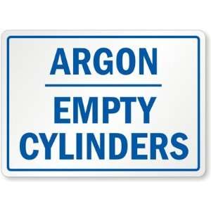  Argon Empty Cylinders Laminated Vinyl Sign, 7 x 5 