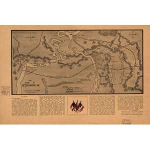 1908 Civil War map Petersburg, Virginia, History:  Home 