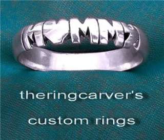 PERSONALIZED STERLING SILVER ANY NAME BAND,RING CARVERS