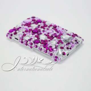 Purple White Bling Case for HTC G13 Wildfire S A510E US  