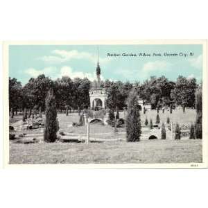   Vintage Postcard   Sunken Garden   Wilson Park   Granite City Illinois