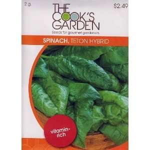  Cooks Garden Teton Hybrid Spinach Seeds   2 gram Patio 