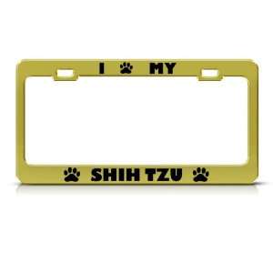  Shih Tzu Dog Animal Metal license plate frame Tag Holder 