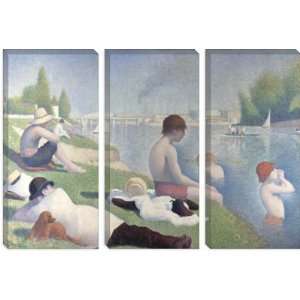 Bathers at Asnieres 1884 by Georges Seurat Canvas Painting 