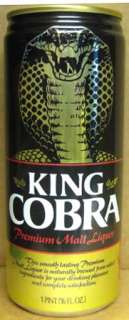 KING COBRA MALT LIQUOR 16oz Beer CAN Lg SNAKE Budweiser  