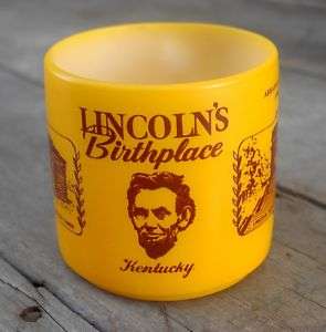 ABE LINCOLN FEDERAL GLASS MUG CUP KENTUCKY BIRTHPLACE  