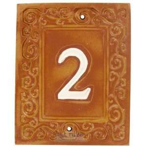   : Swirl house numbers   #2 in brulee & marshmallow: Home Improvement