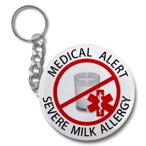 Creative Clam Severe Milk Allergy Red Medical Alert 2.25 Inch Button 
