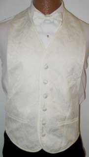 Off White Cirrus Tuxedo Vest / Tie Prom Wedding Large  