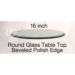  Glass Table Top: 16 Round, 1/2 Thick, 1 Beveled Edge 
