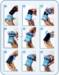 3D Stitch Movable Ear Flip Hard Back Case Cover Skin For Apple iPhone 