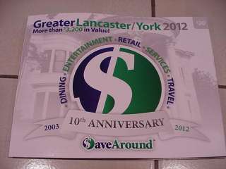 2012 Save Around Coupon Book   Lancaster/York, PA  