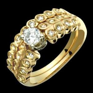   Gold Diamond Wedding Band & Engagement Ring   Custom Made.: Jewelry