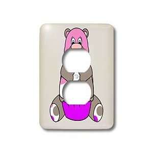 Mydeas Animals   Brown And Pink Polkadot Bear   Light Switch Covers 