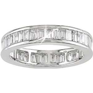   2ct Diamond Eternity Ring in 18k White Gold, G H, VVS: Jewelry