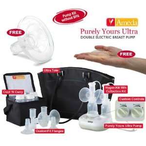 Ameda Purely Yours Ultra Breast Pump with 2 ComfortGel Soothing Breast 