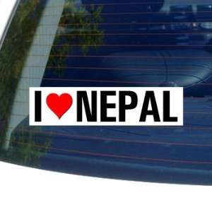  I Love Heart NEPAL   Window Bumper Sticker: Automotive