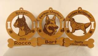   American Pitbull Head Dog Ornament Personalized With Your Dogs Name