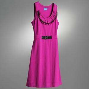 NWT Simply Vera Wang Ruffle Shift Dress Purple S L XL  