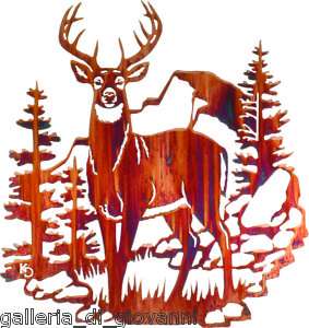 Edge of Silence Metal Wall Art Lodge Deer Antler Buck  