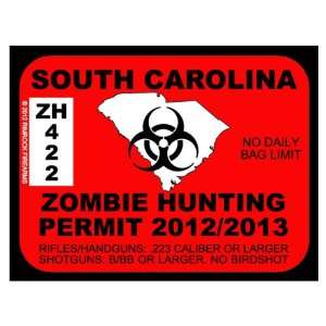  South Carolina Zombie Hunting Permit 2012 (Bumper Sticker 