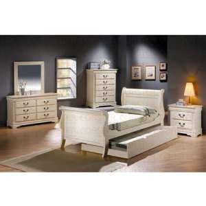    White Louis Philippe Storage Bed   Coaster Co.: Home & Kitchen