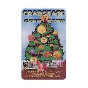 Collectible Phone Card: 5m Crabstate Coin Expo (12/97): Christmas Tree 