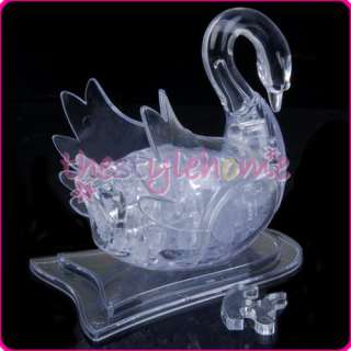 3D Clear Crystal Swan Decoration Jigsaw Puzzle Toy 44pc  